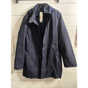 AA Lands End Primaloft Navy Blue Hooded Jacket Zip Up NEW XL Tall Airline